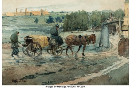 69009: Aleksey Savrasov (Russian, 1830-1897) Rural Scen