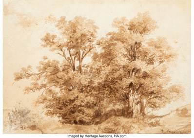 69013: Ivan Shishkin (Russian, 1832-1898) Landscape Pen