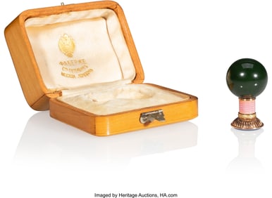 69021: A Fabergé Nephrite and Two-Color Gold-Mounted T