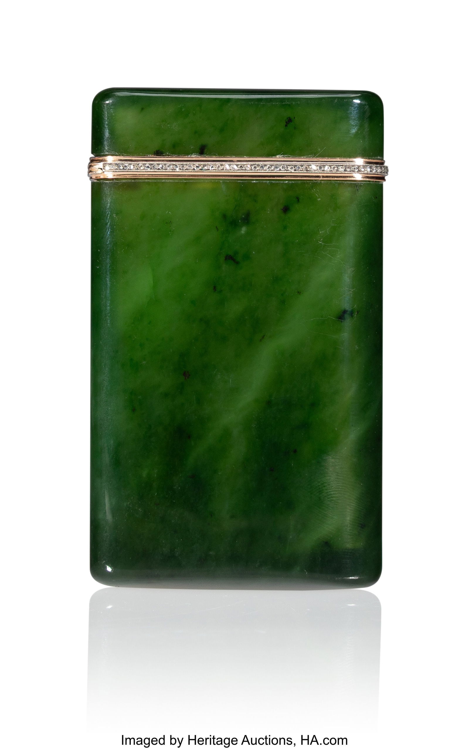 A Fabergé Diamond-Set and Gold-Mounted Nephrite (1 of 5)