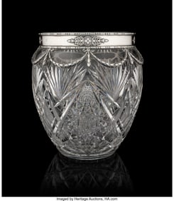 69055: A Russian Silver-Mounted Cut-Glass Vase Fourth A