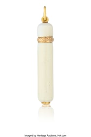 69057: A Fabergé Translucent White Guilloché Enameled