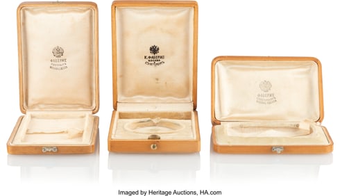 69062: A Group of Fabergé Presentation Cases Moscow, S