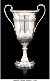 69064: A Russian Silver Two-Handled Vase or Trophy Fabe