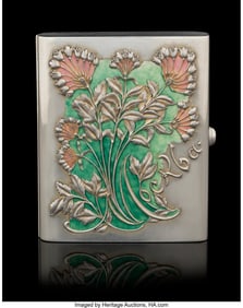 69066: A Russian Diamond-Set Shaded Enamel Cigarette Ca