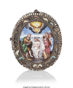 69072: A Russian Silver and Filigree Reliquary Panagia