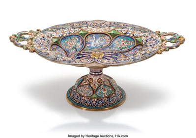 69074: An Exceptional Russian Shaded Cloisonné Enamele