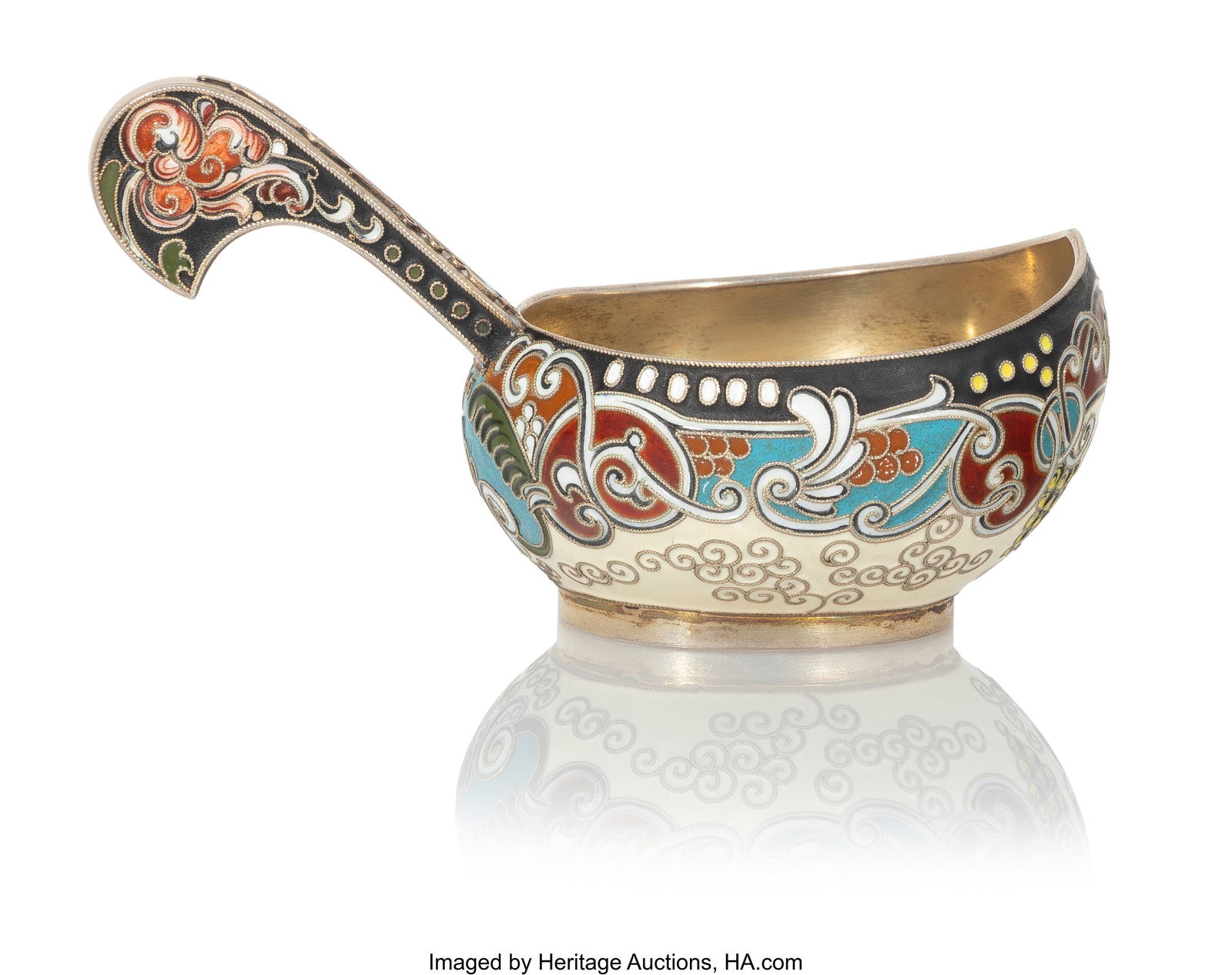 A Fabergé Gilt Silver and Cloisonné Enameled S (1 of 5)