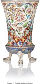 69085: A Russian Cloisonné Enameled Three-Footed Gilt