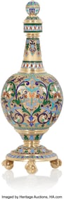 69088: A Russian Cloisonné Enameled Gilt Silver Footed