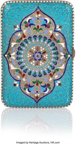 69091: A Russian Cloisonné Enameled Gilt Silver Cigare