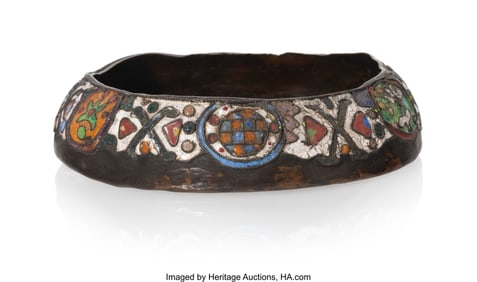 69096: A Russian Arts & Crafts Cloisonné Enameled Copp