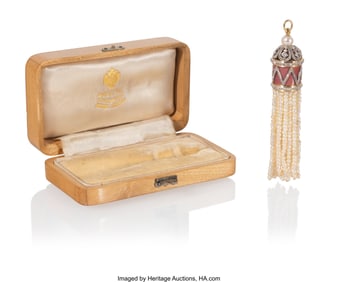 69098: A Fabergé Pearl and Diamond-Mounted Guilloché