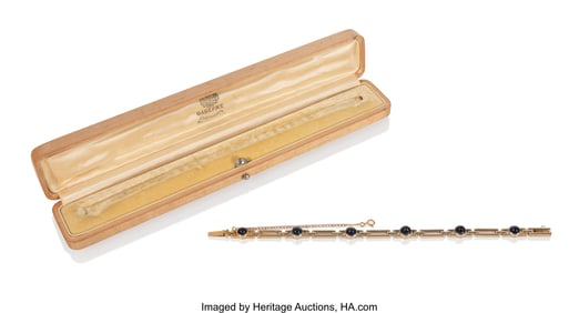 69100: A Fabergé Sapphire-Mounted Gold Bracelet Faberg