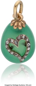 69106: A Fabergé Diamond-Set Chrysoprase Miniature Egg