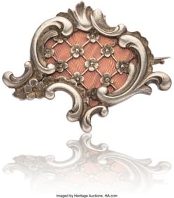 69107: A Russian Translucent Pink Guilloché Enameled G