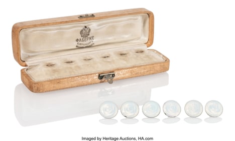 69109: A Fabergé Oyster White Guilloché Enameled Gold