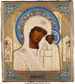 69113: A Russian Pair of Wedding Icons depicting the Ka