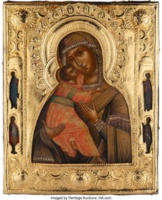 69117: A Russian Icon of the Mother of God of Vladimir