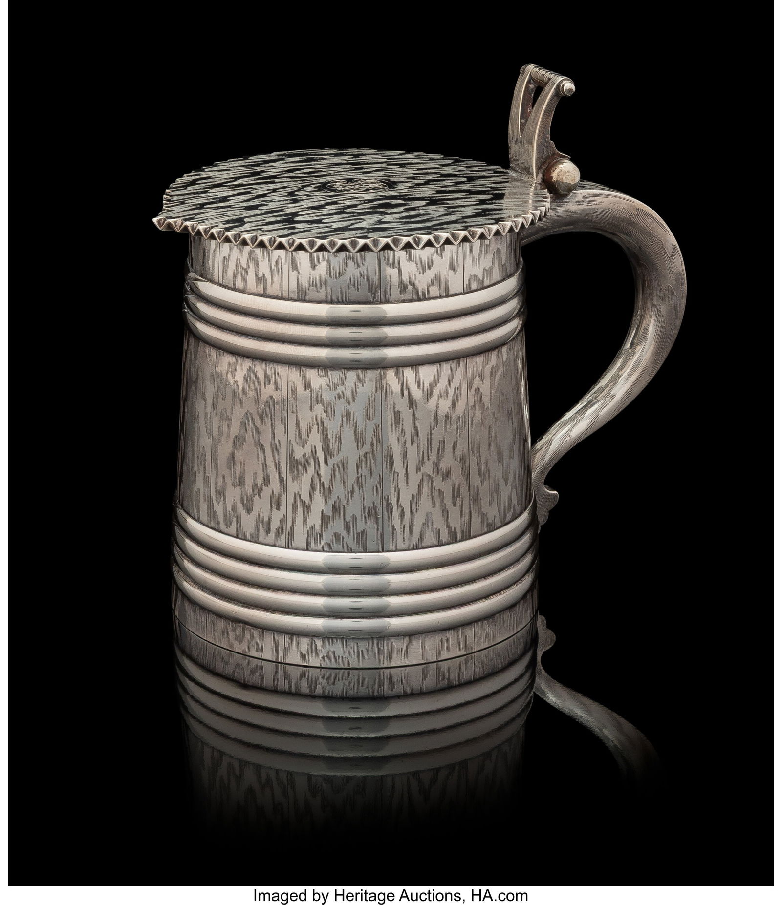 A Russian Trompe L'Oeil Silver Tankard Marked Ni (1 of 7)