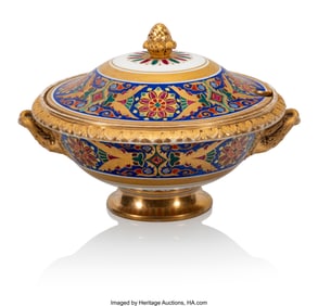 69145: A Russian Porcelain Covered Sauce Tureen from th