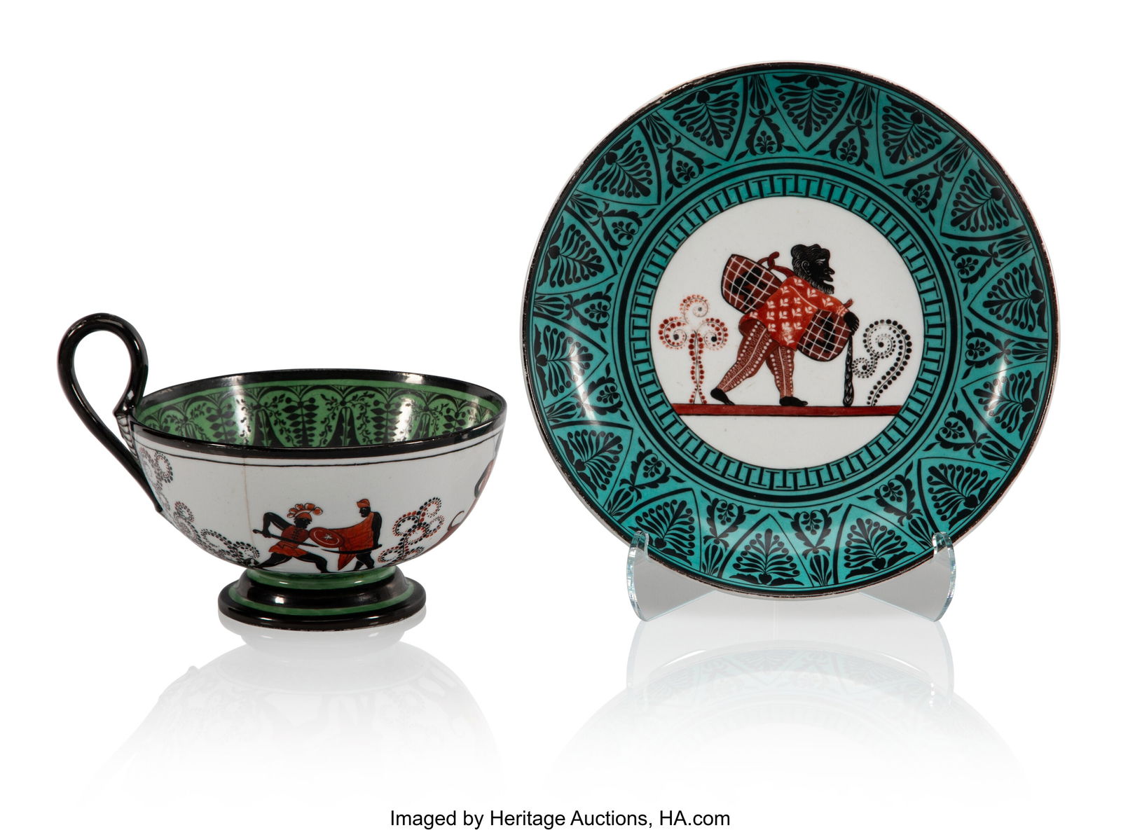 A Russian Porcelain Etruscan-Style Cup and Sauce (1 of 4)