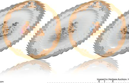 69153: A Pair of Russian Porcelain Dessert Plates from