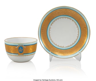 69154: A Russian Porcelain Coffee Cup and Saucer Imperi