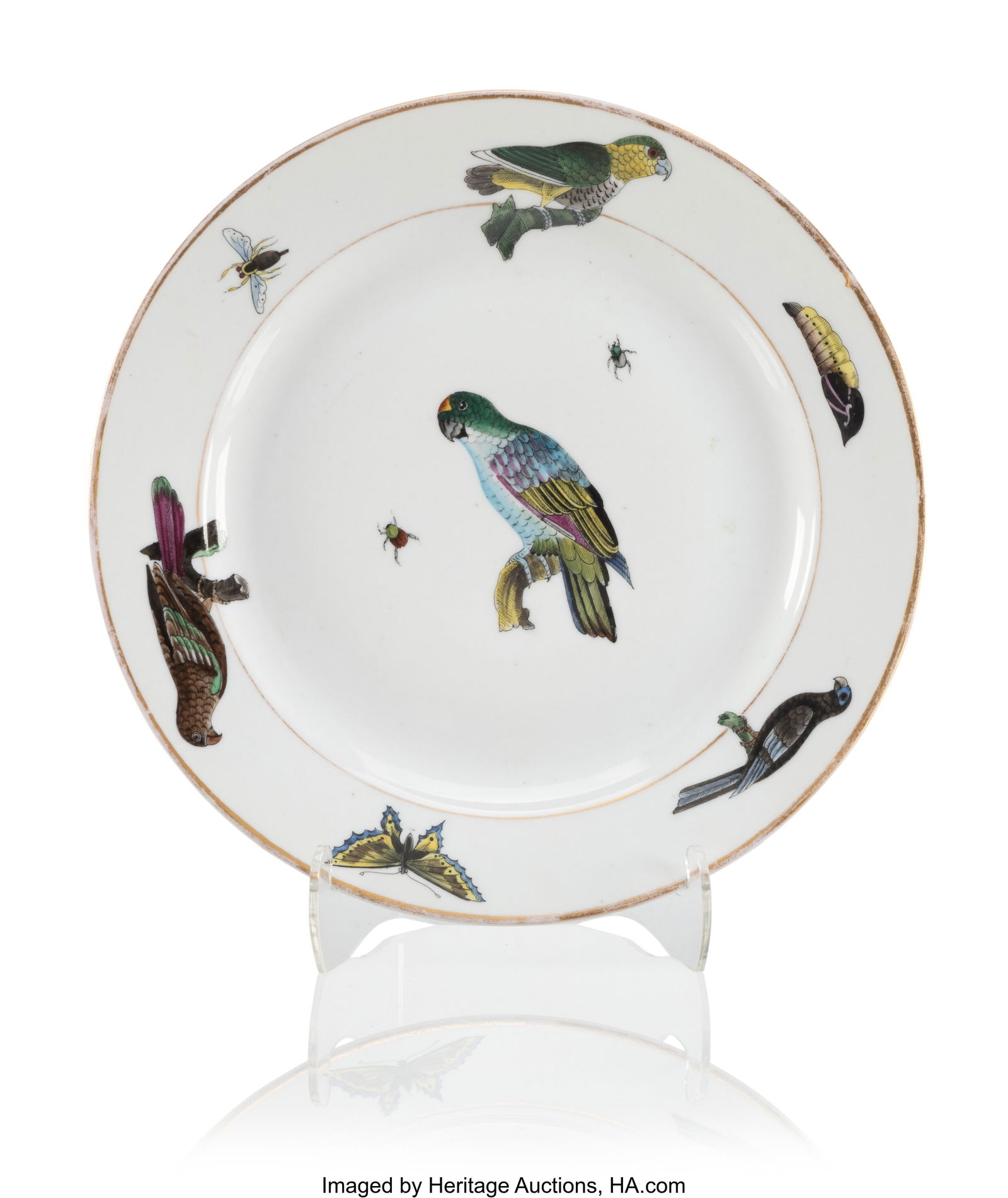 A Russian Porcelain Ornithological Plate Imperia (1 of 3)