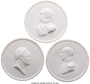 69167: A Group of Three Russian Porcelain Bisque Commem