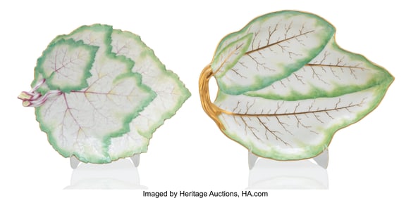 69169: Two German Leaf-Form Plates from the Catherine t