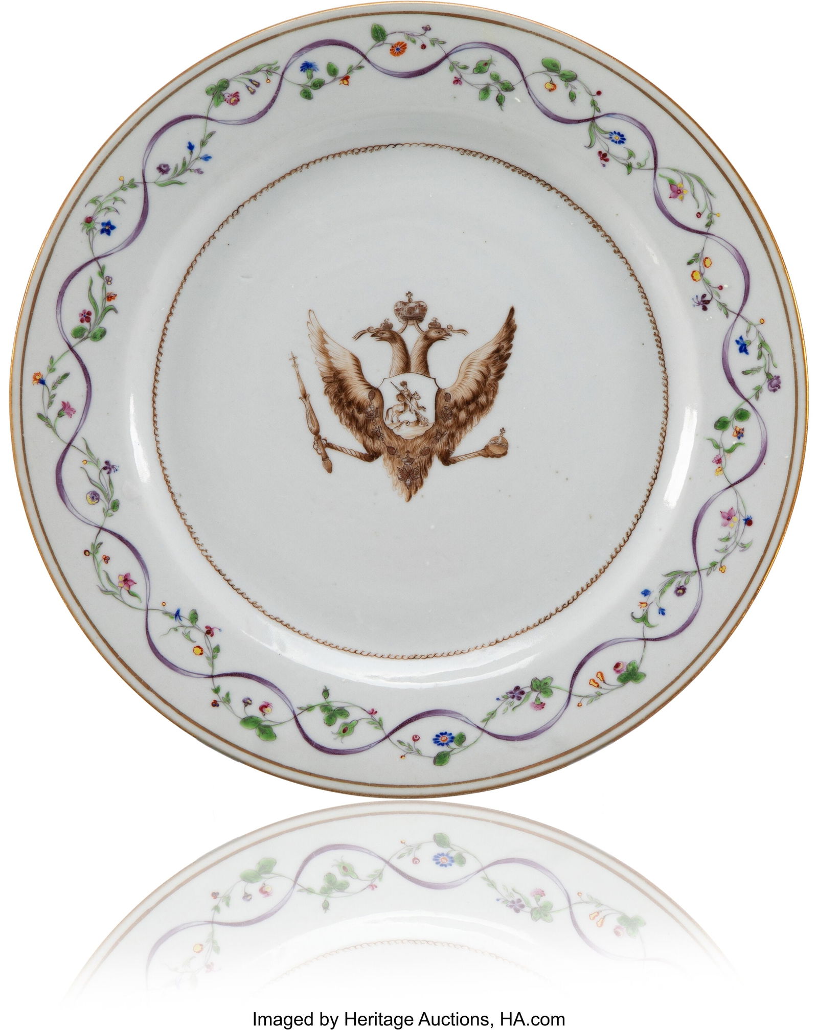A Rare Chinese Export Porcelain Plate from a Ser (1 of 3)