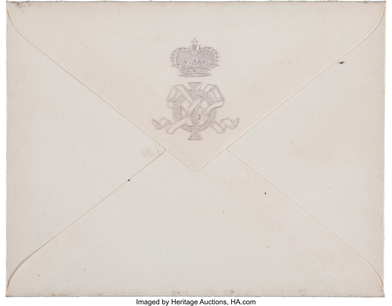 Maria Feodorovna: A Personal Envelope with Engra: Maria Feodorovna: A Personal Envelope with Engraved Cypher 2-3/4 x 3-5/8 inches (7.0 x 9.2 cm) PROVENANCE: Dowager Empress Maria Feodorovna; Grand Duch