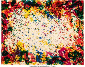 41014: Sam Francis (1923-1994) Five Coral Screen, 1972