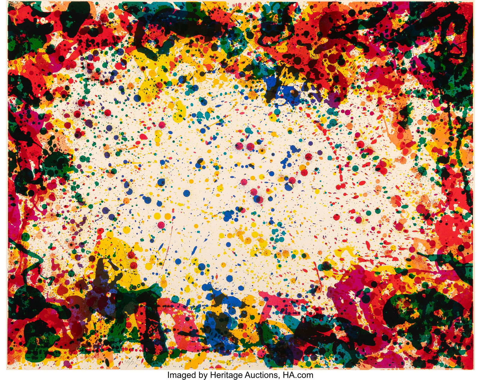 41014: Sam Francis (1923-1994) Five Coral Screen, 1972