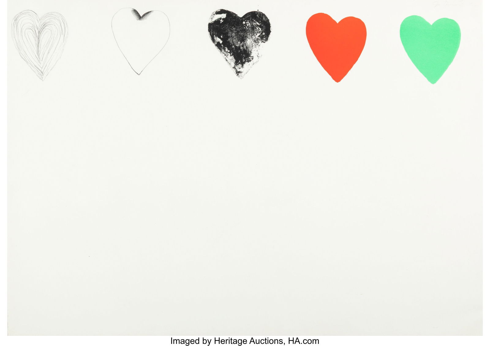 Jim Dine (b. 1935) Untitled (Hearts), 1966 Litho (1 of 2)