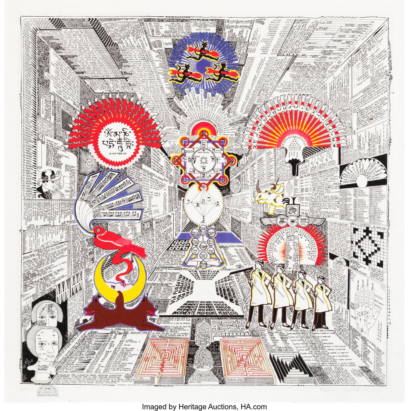 Pedro Friedeberg (b. 1936) Hágalo y Diviértase: Pedro Friedeberg (b. 1936) Hágalo y Diviértase Screenprint in colors on wove paper 27-1/2 x 29-1/2 inches (69.8 x 74.9 cm) (sheet&rp