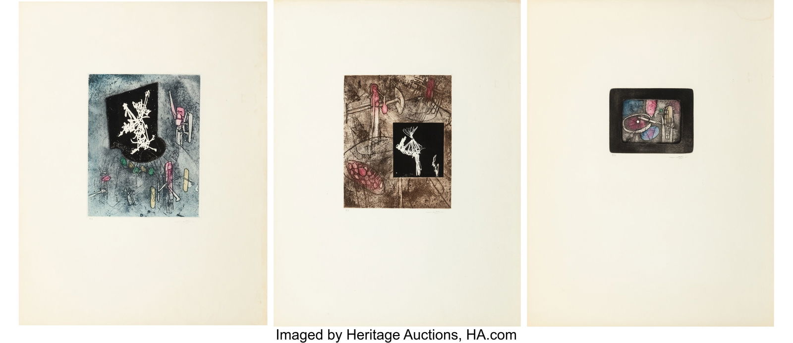 Roberto Matta (1911-2002) Three Works, from Les (1 of 6)