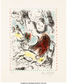 41045&colon; Marc Chagall &lpar;1887-1985&rpar; L'artiste a la chevre&comma;