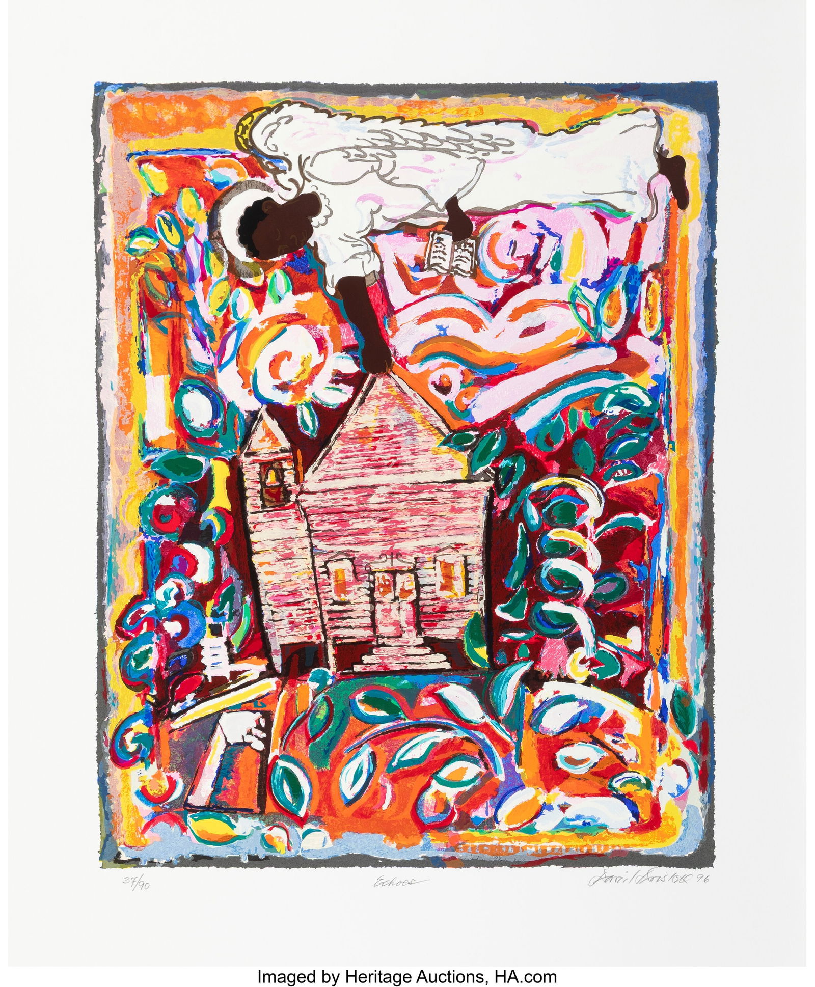 David Driskell (b. 1931) Echoes, 1996 Screenprin: David Driskell (b. 1931) Echoes, 1996 Screenprint in colors on wove paper 30 x 25 inches (76.2 x 63.5 cm) (sheet) Ed. 37/90 Signed&c
