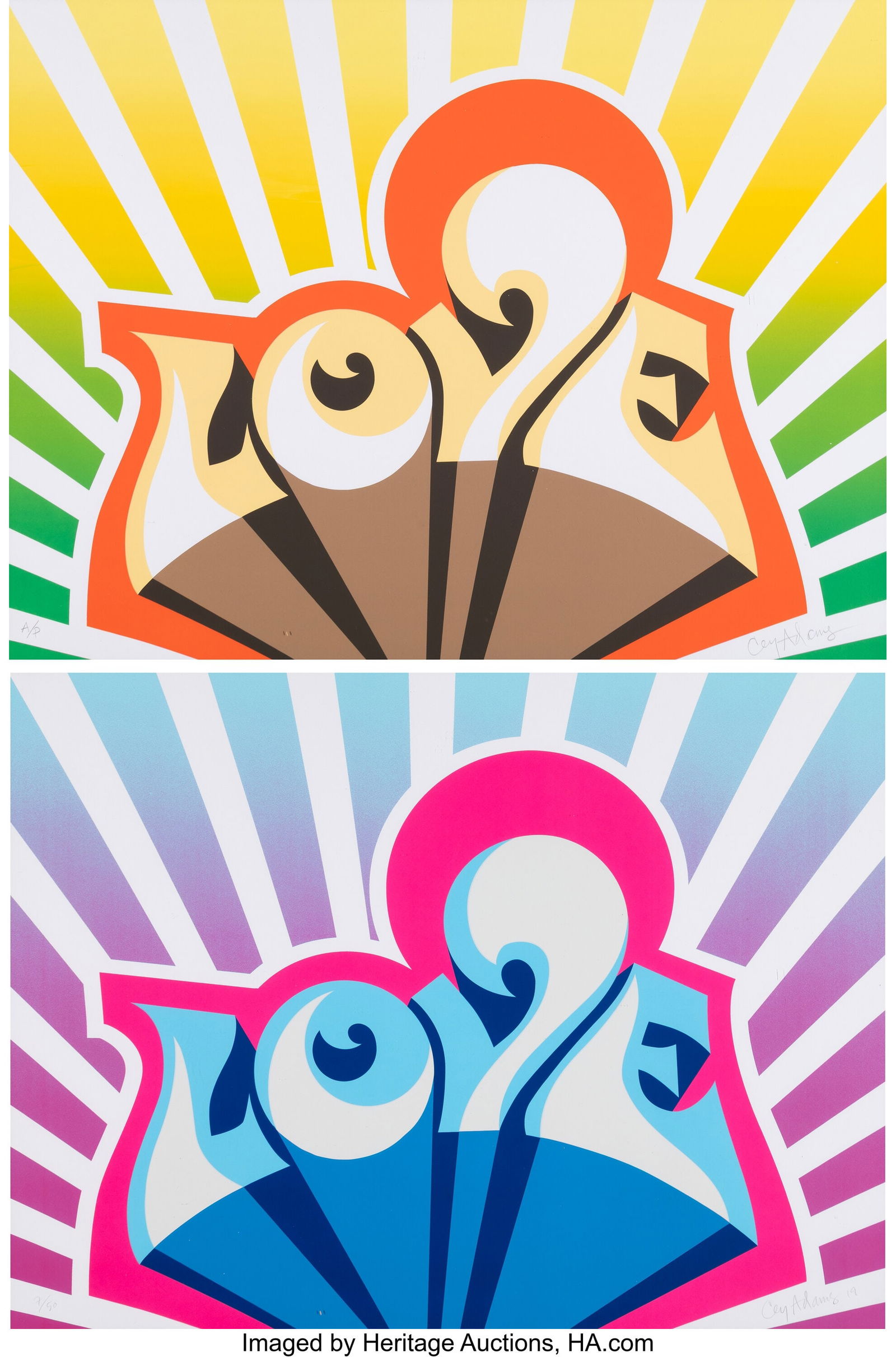 42001&colon; Cey Adams &lpar;b&period; 1962&rpar; Love &lpar;Yellow and Blue&rpar; &lpar;two 