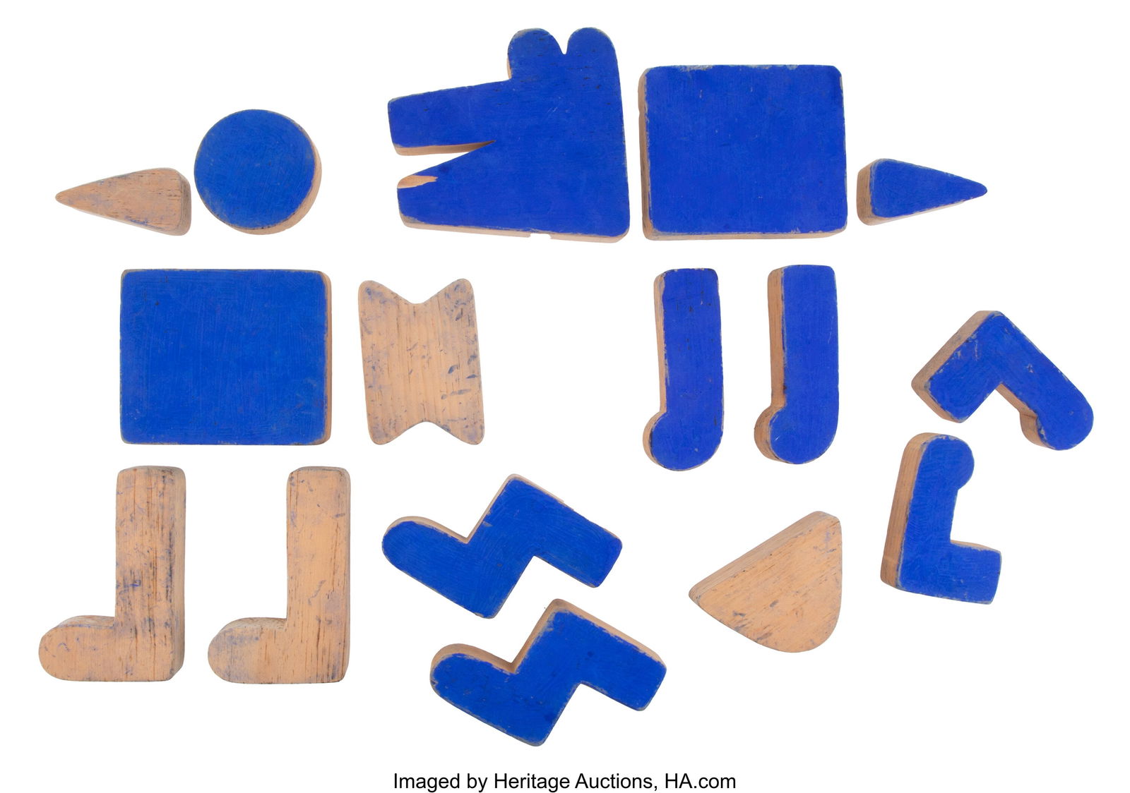 Keith Haring Pop Shop Woodblock Set, 1984 16 x: Keith Haring Pop Shop Woodblock Set, 1984 16 x 13 inches (40.6 x 33.0 cm) (bag) PROVENANCE: Acquired by present owner directly from Haring's Pop Shop&comm