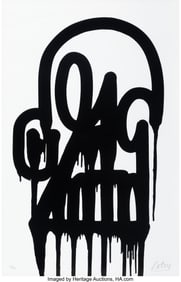 42180&colon; KATSU &lpar;20th Century&rpar; Timeless Skull &lpar;Black on Wh