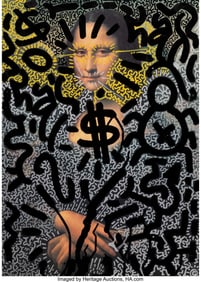 42210&colon; LA II &lpar;b&period; 1967&rpar; Mona's Eyes Mixed media on paper