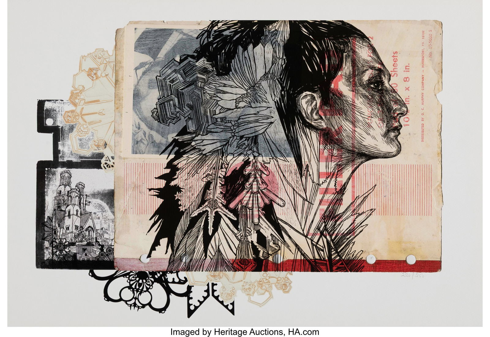 Swoon (b. 1977) Untitled Screenprint and archiva: Swoon (b. 1977) Untitled Screenprint and archival pigment print in colors on wove paper 13 x 19 inches (33.0 x 48.3 cm) (sheet) Ed. 220/25