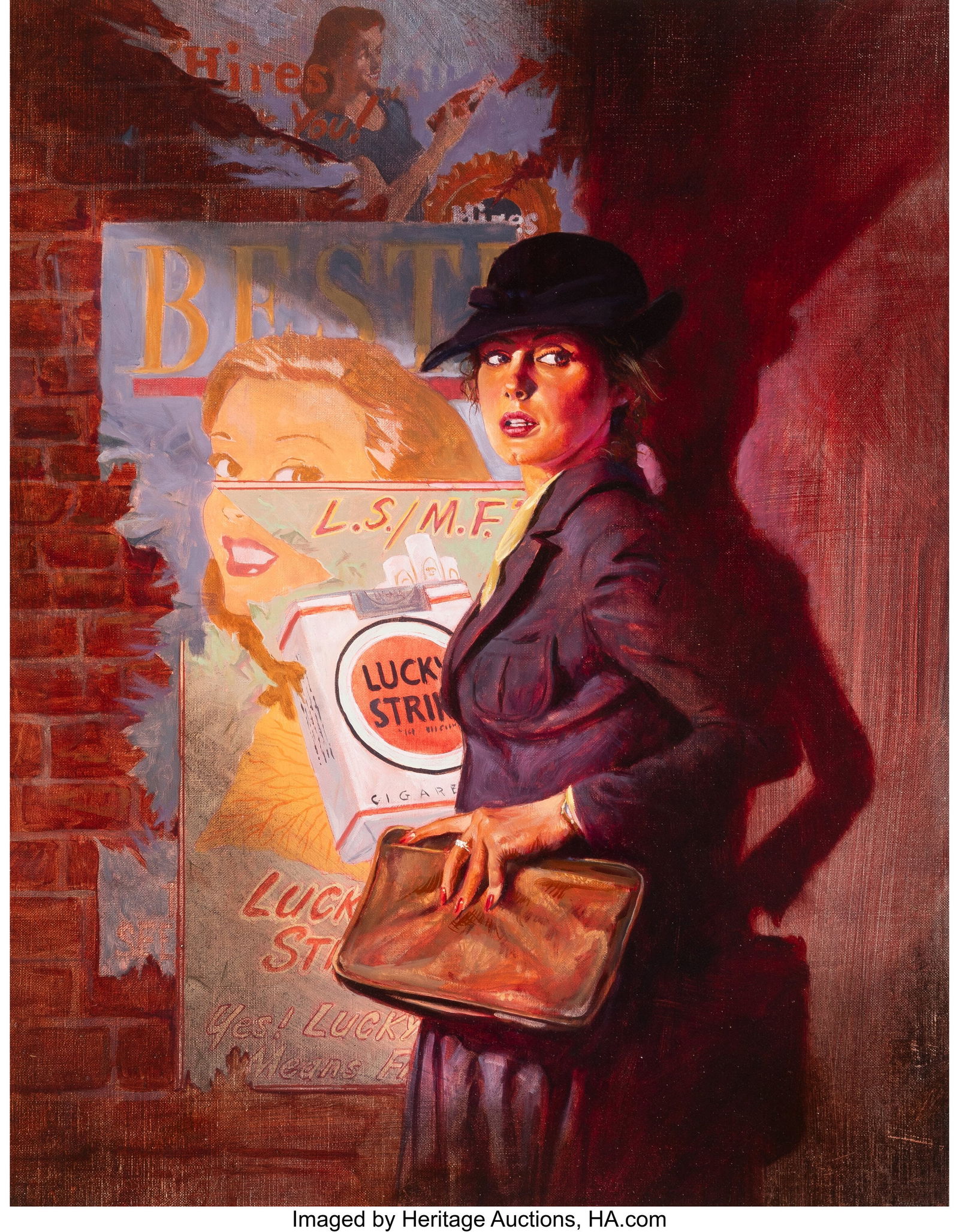 Larry Schwinger (American, b. 1941) I Married a: Larry Schwinger (American, b. 1941) I Married a Dead Man paperback cover, 1983 Oil on canvas board 25 x 20 inches (63.5 x 50.8 cm) Not signed The p