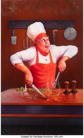 18143&colon; American Artist &lpar;20th Century&rpar; Crazed Chef Mixed