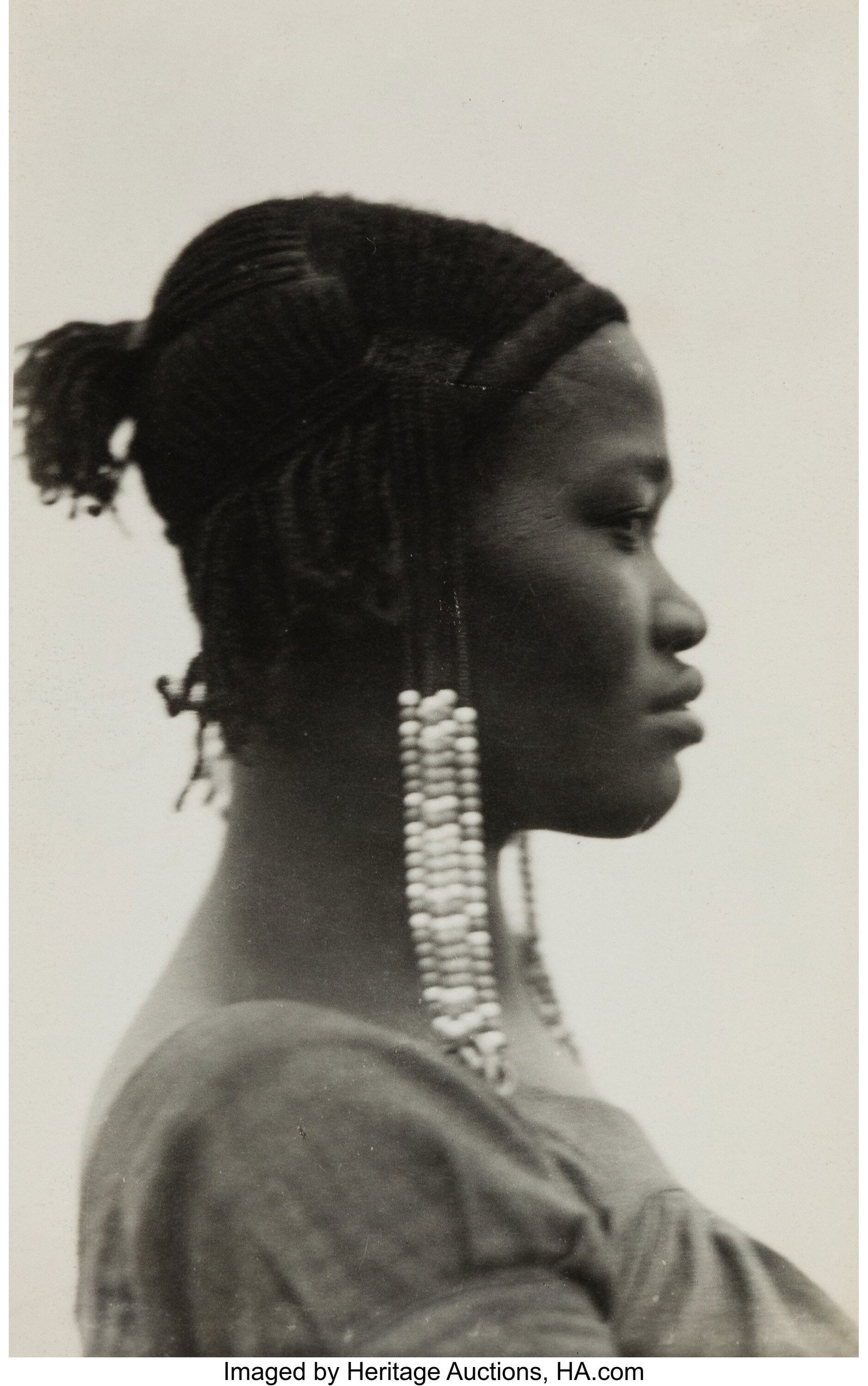 Casimir Zagourski (Polish, 1883-1944) Woman with: Casimir Zagourski (Polish, 1883-1944) Woman with Coif, Belgian Congo, 1920s Gelatin silver print postcard, printed circa 1930s 5-1/8 x 3 inches (13.0