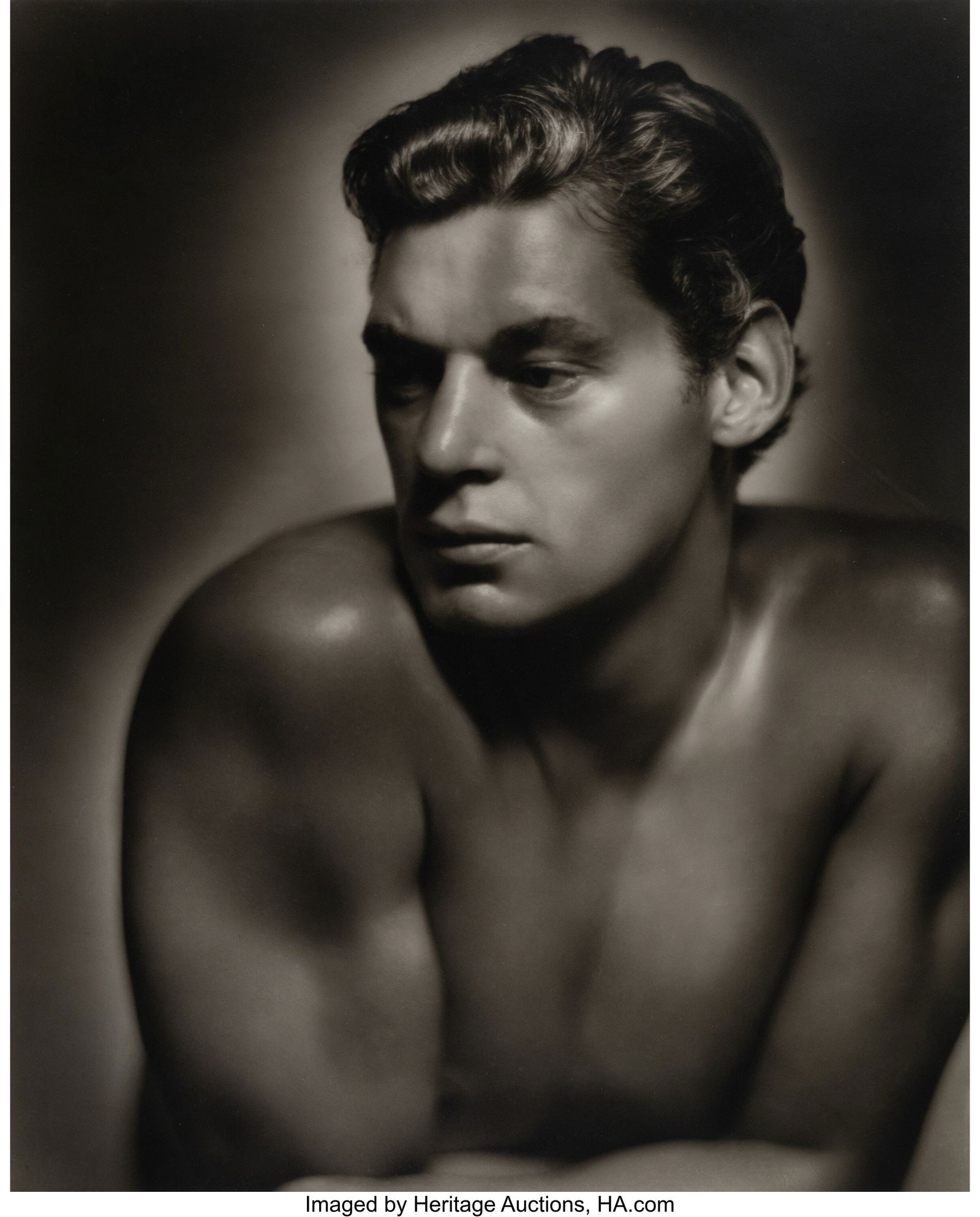 George Hurrell (American, 1904-1992) Johnny Weis: George Hurrell (American, 1904-1992) Johnny Weissmuller, 1932 Gelatin silver print, printed later 19 x 15-1/4 inches (48.3 x 38.7 cm) (imag