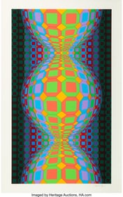 40015&colon; Victor Vasarely &lpar;1906-1997&rpar; Kabba II&comma; 1988 Scree